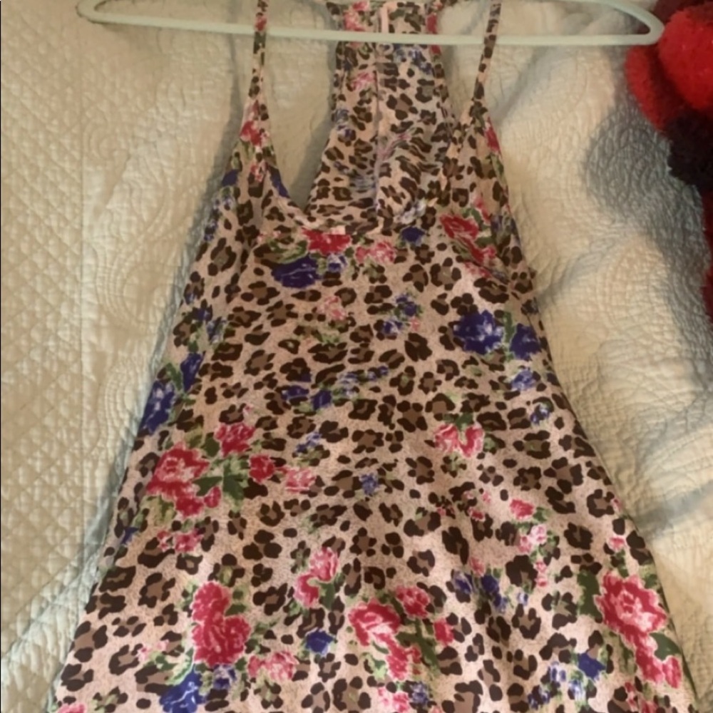 Satin leopard print with flowers 🌸 tank